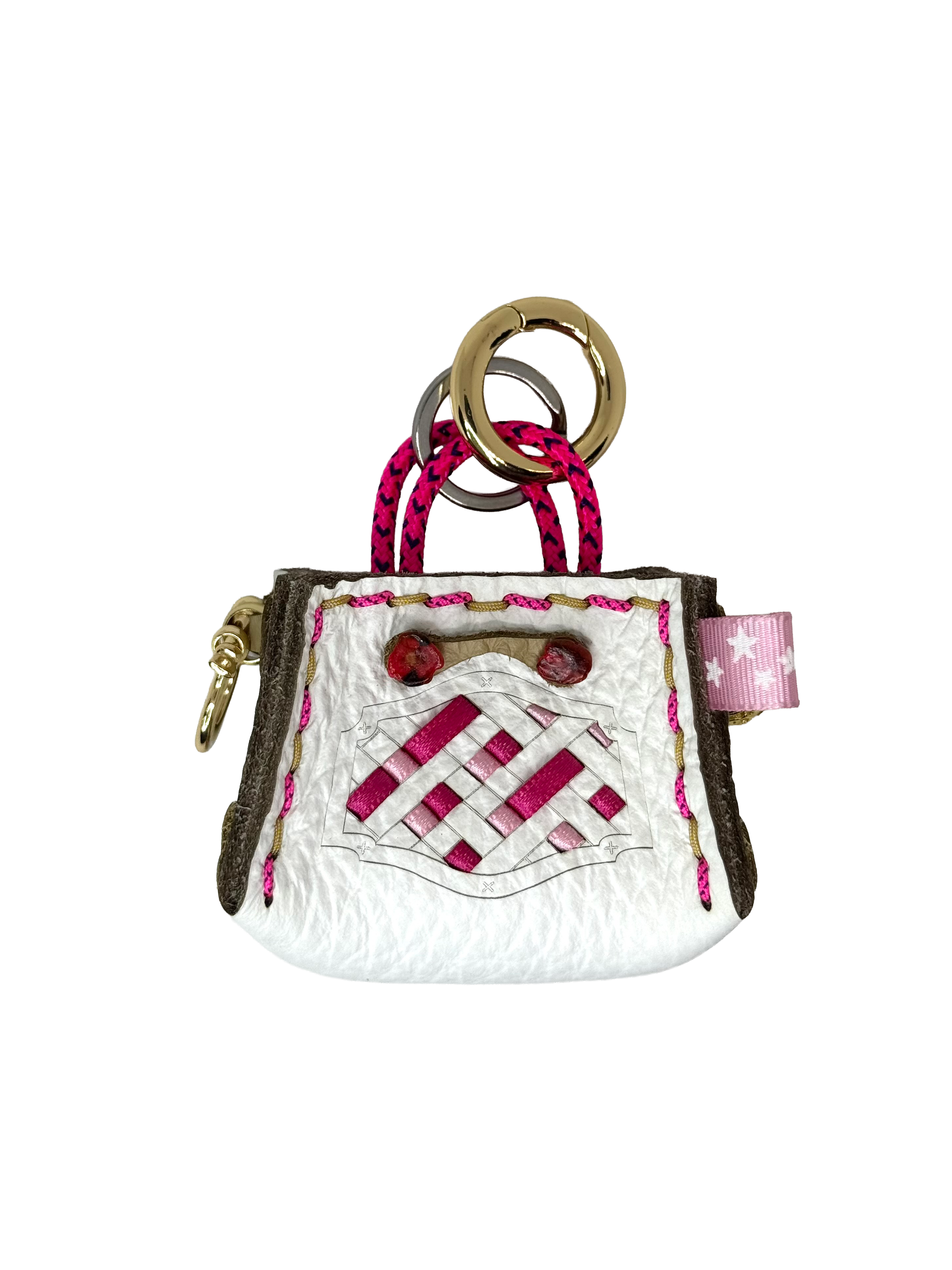 Pink Weave Tinker Bag Charms