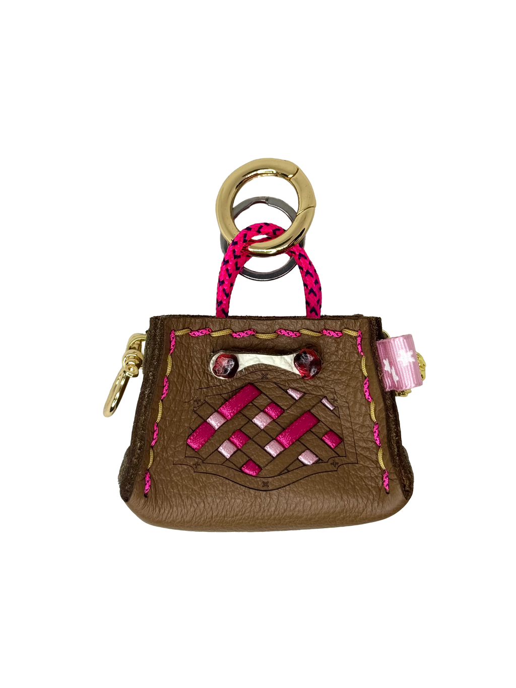 Pink Weave Tinker Bag Charms