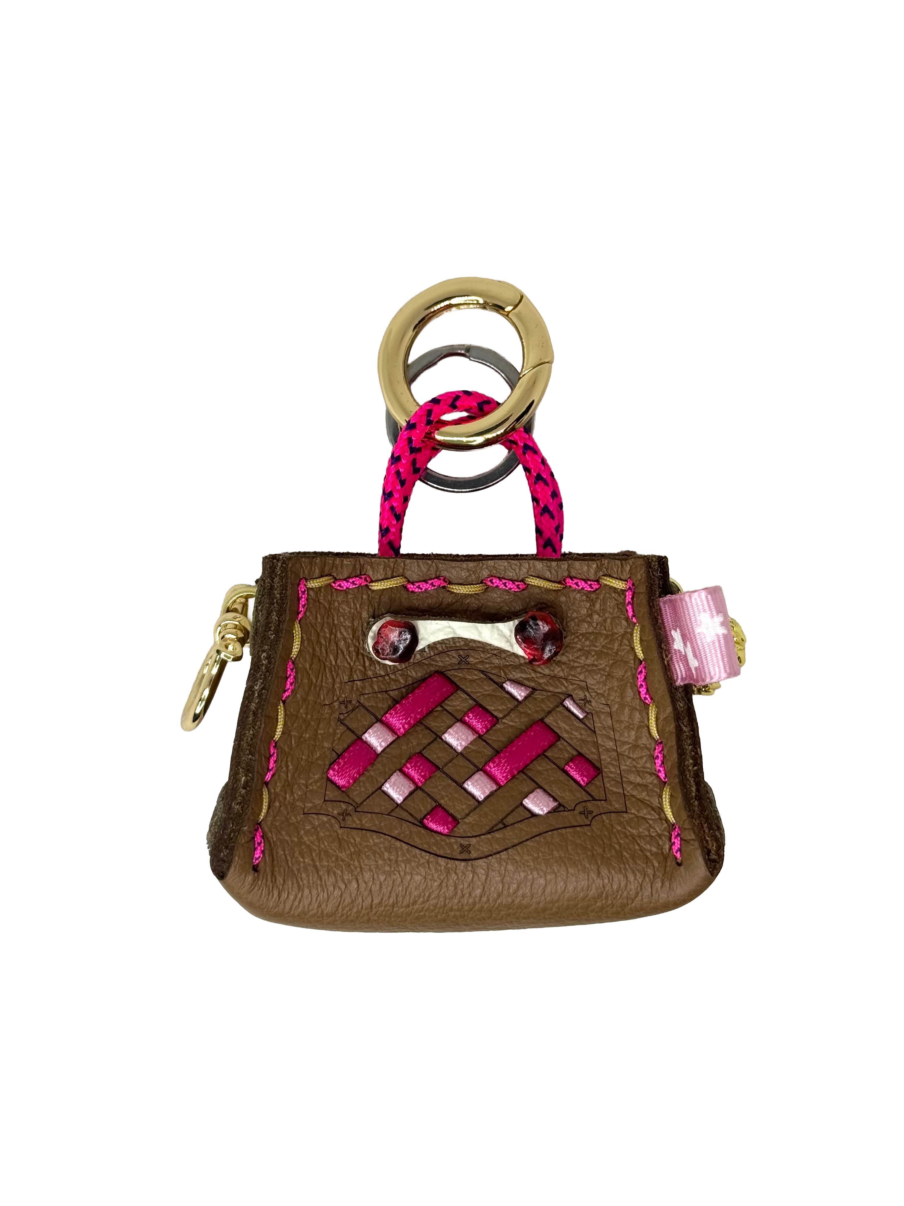 Pink Weave Tinker Bag Charms