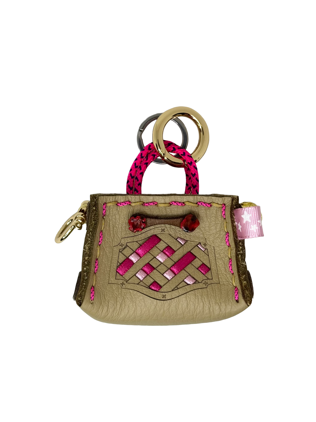 Pink Weave Tinker Bag Charms