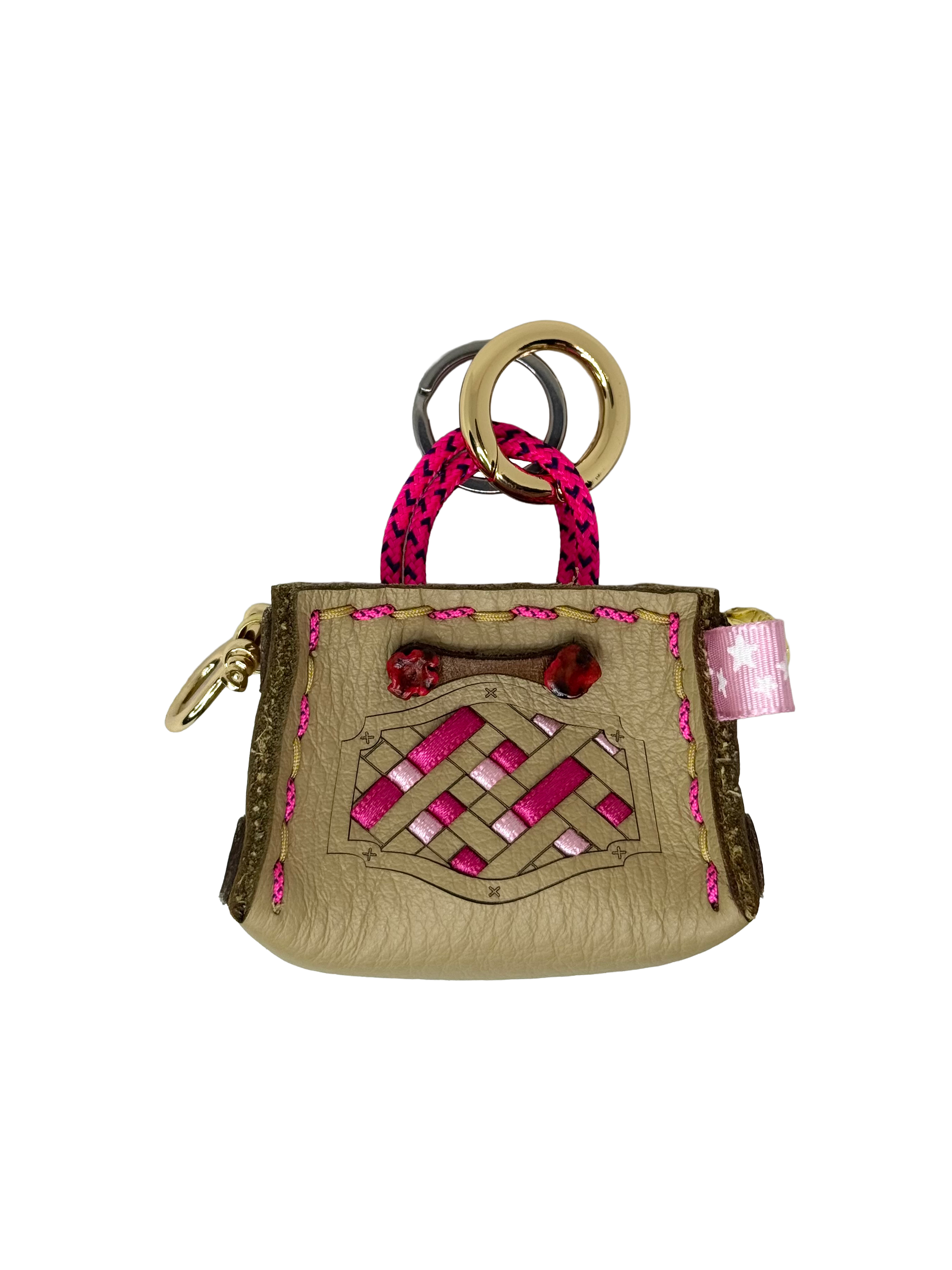 Pink Weave Tinker Bag Charms