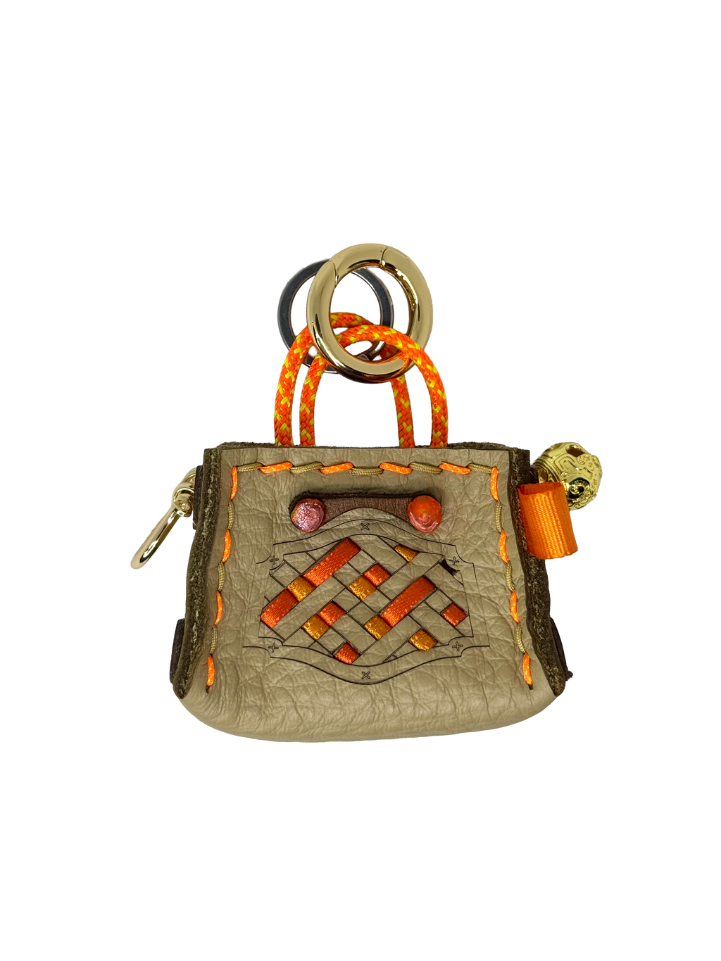 Orange Weave Tinker Bag Charms