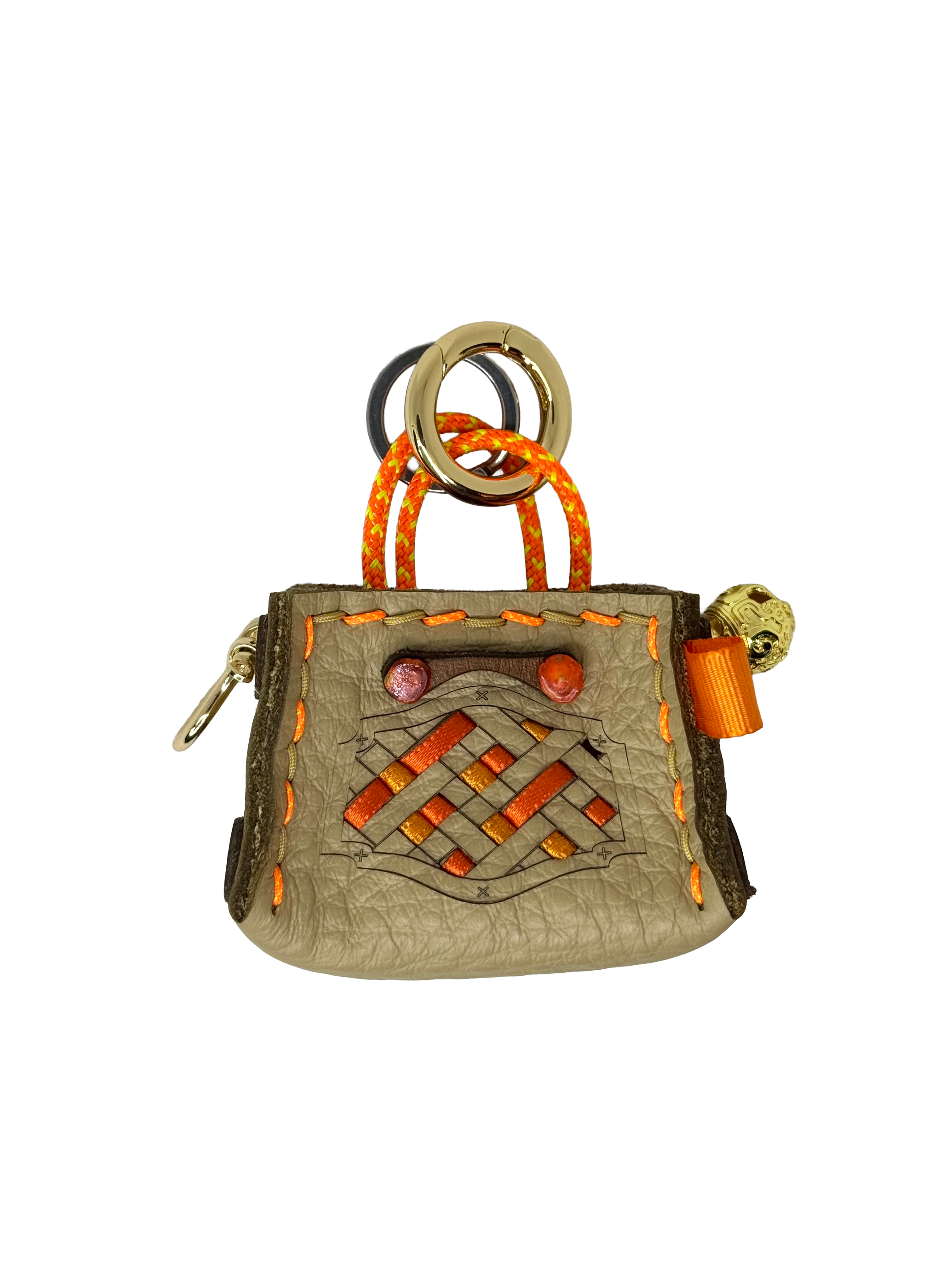 Orange Weave Tinker Bag Charms