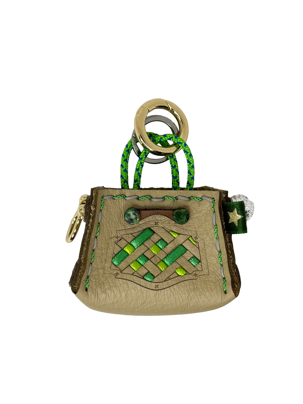 Green Weave Tinker Bag Charms