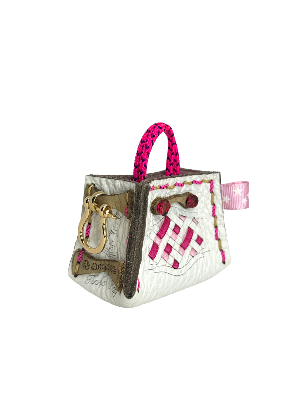 Pink Weave Tinker Bag Charms
