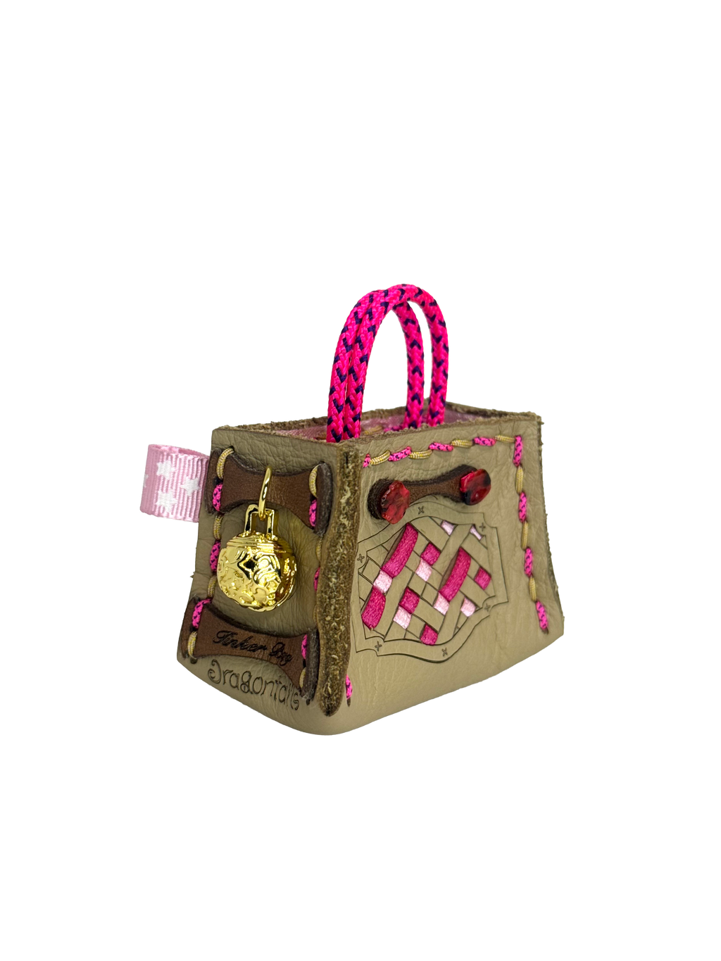 Pink Weave Tinker Bag Charms