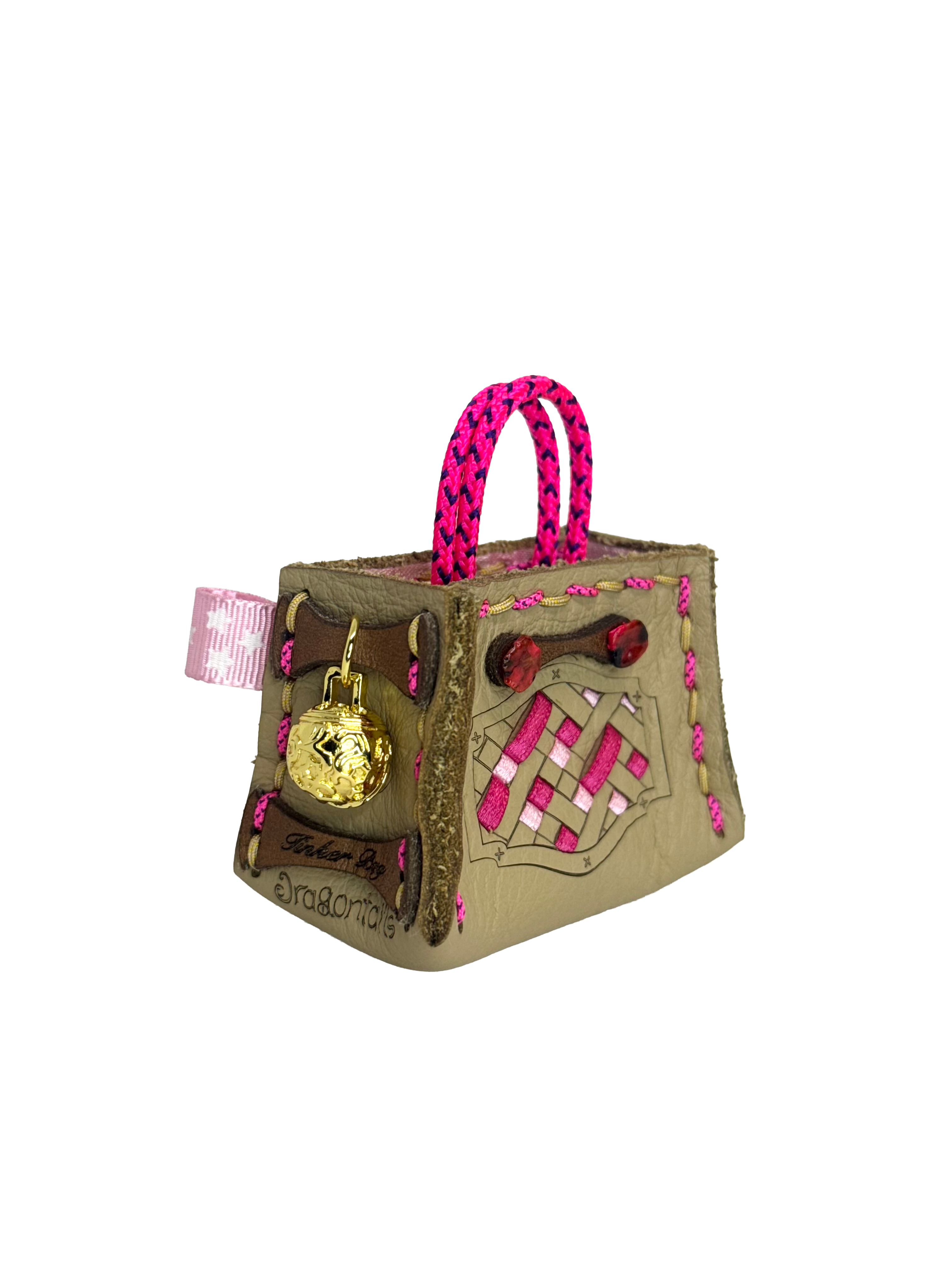 Pink Weave Tinker Bag Charms