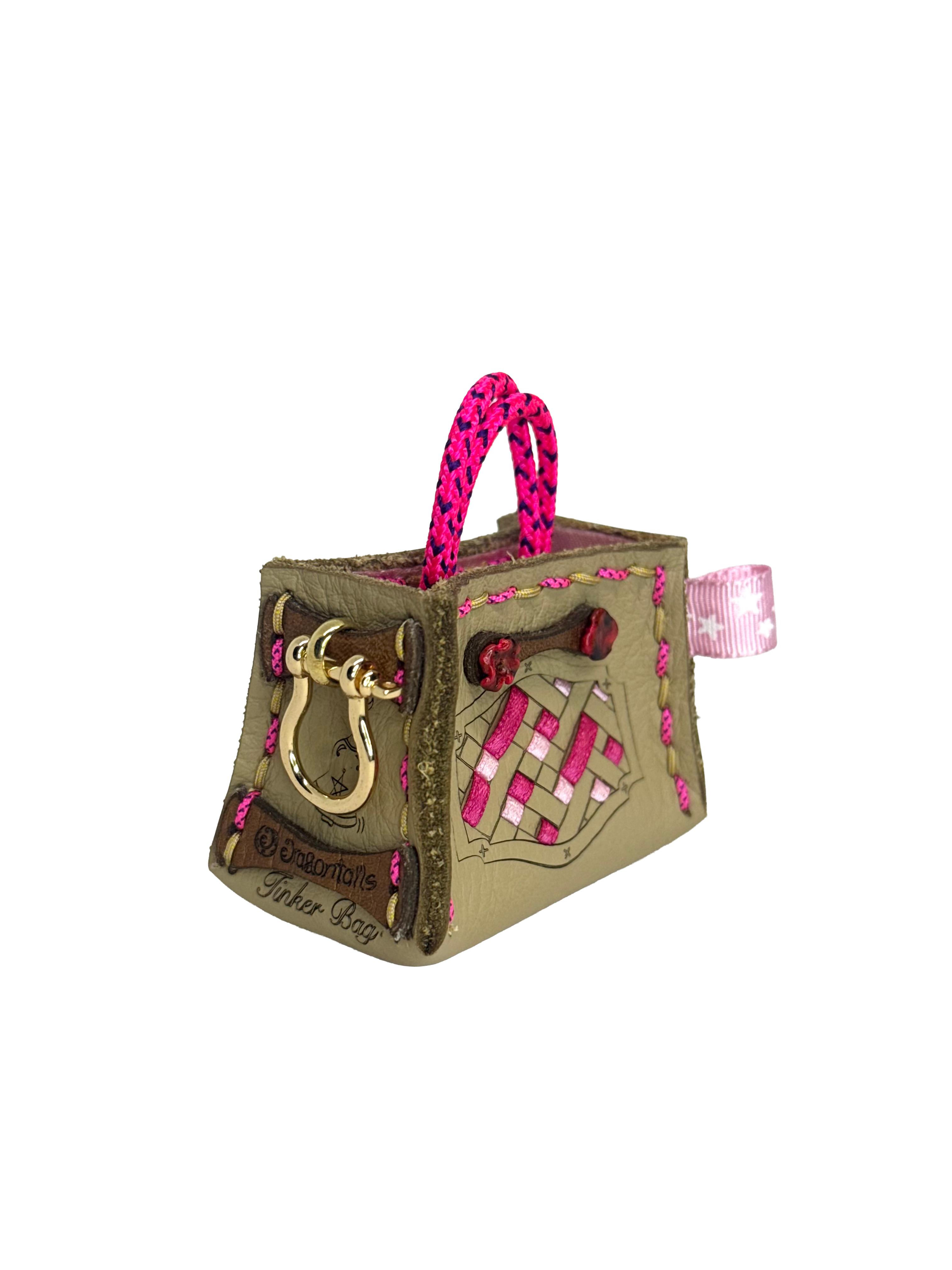 Pink Weave Tinker Bag Charms