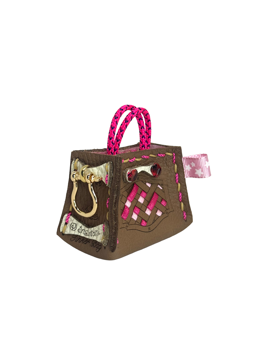 Pink Weave Tinker Bag Charms